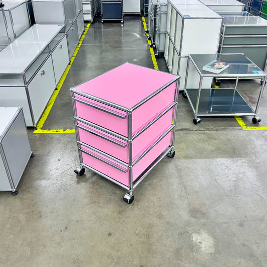 USM Rollkorpus, Rosa, 3 A6 Schubladen, neuwertig