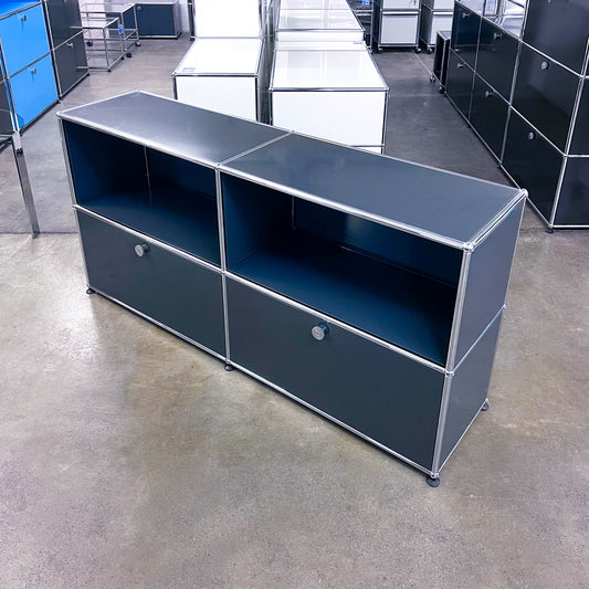 USM Regal, Anthrazitgrau mit 2 Klapptüren