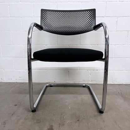Vitra Visavis 2 Freischwinger Stuhl, Schwarz-Chrom