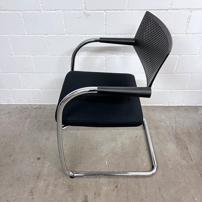Vitra Visavis 2 Freischwinger Stuhl, Schwarz-Chrom
