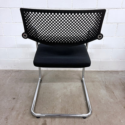Vitra Visavis 2 Freischwinger Stuhl, Schwarz-Chrom
