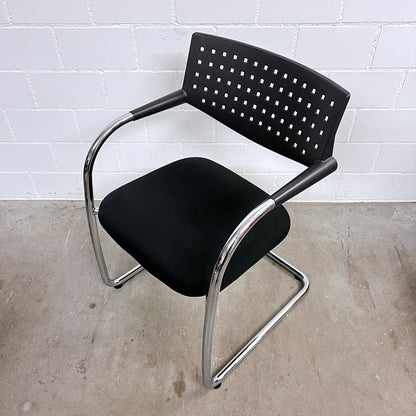 Vitra Visavis Freischwinger Stuhl, Schwarz-Chrom