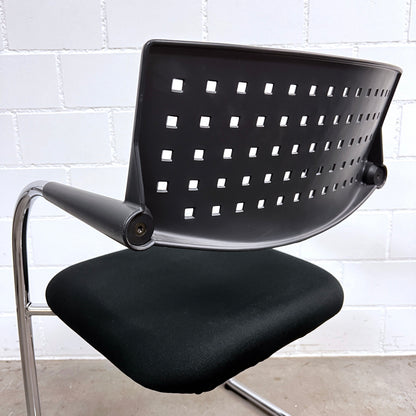Vitra Visavis Freischwinger Stuhl, Schwarz-Chrom