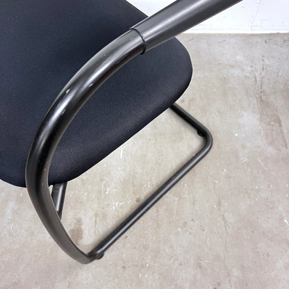 Vitra Visavis Freischwinger Stuhl, Stoff und Rohr Schwarz